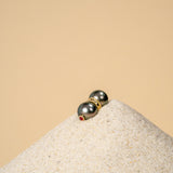 南洋パール ダブルピアス (ルビー) 9.7mm K18イエローゴールド