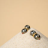 南洋パール ダブルピアス (ルビー) 9.7mm K18イエローゴールド