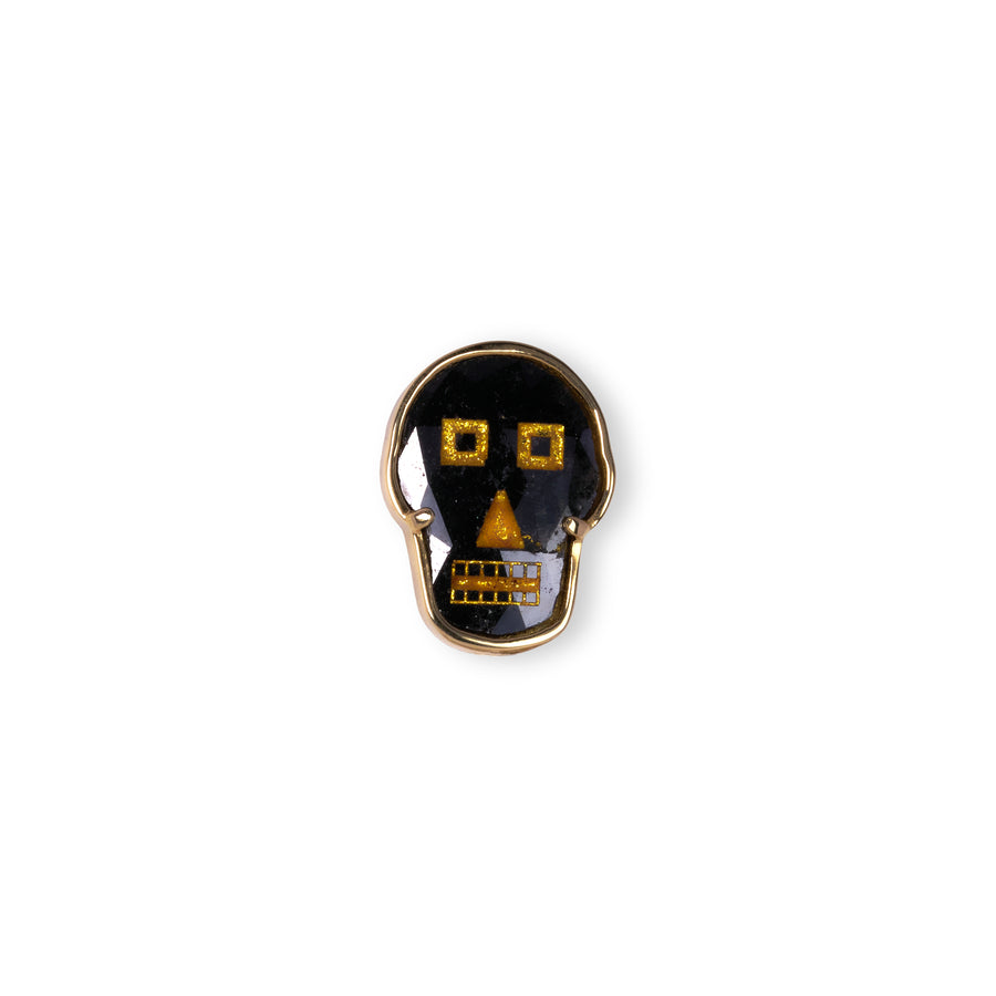【 ハロウィン限定 】2way ブラックダイヤモンド スカルピアス（ストイック）