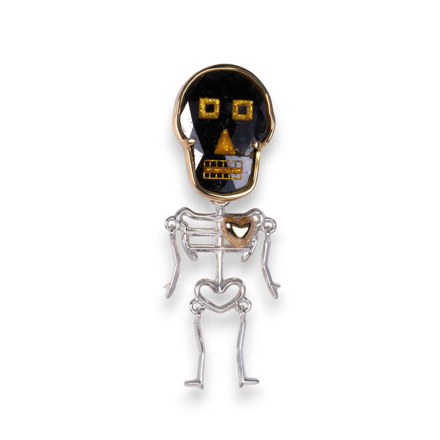 【 ハロウィン限定 】2way ブラックダイヤモンド スカルピアス（ストイック）