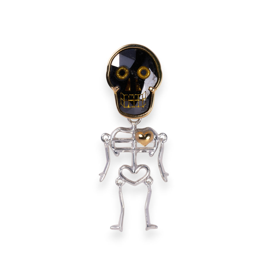 【 ハロウィン限定 】2way ブラックダイヤモンド スカルピアス（ジョリー）