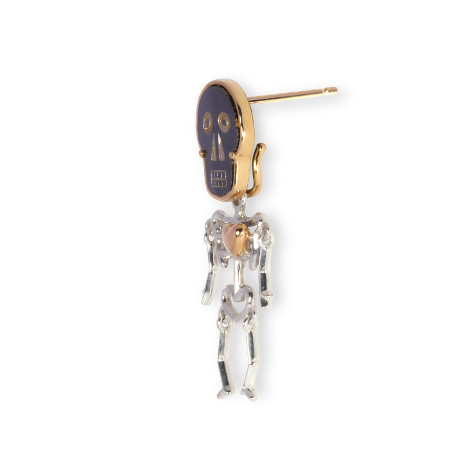 【 ハロウィン限定 】2way ブラックダイヤモンド スカルピアス（メランコリー）