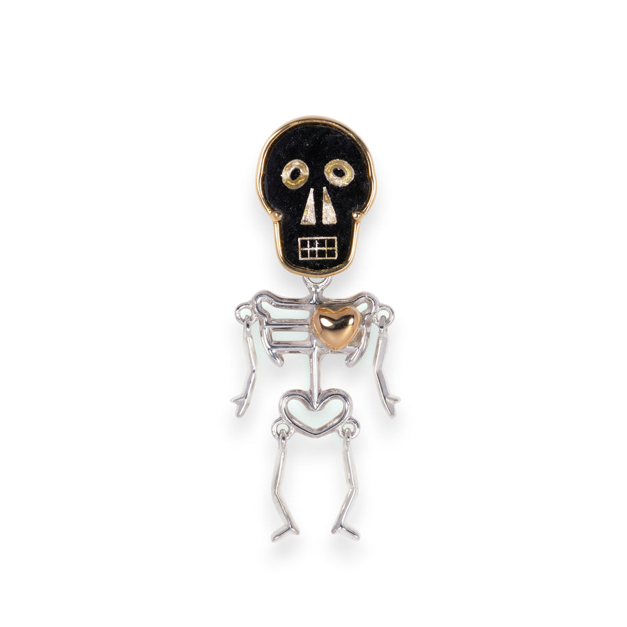 【 ハロウィン限定 】2way ブラックダイヤモンド スカルピアス（メランコリー）