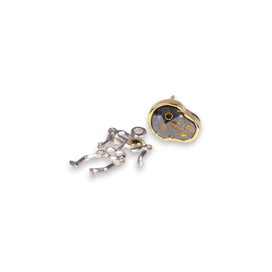 【 ハロウィン限定 】2way ブラックダイヤモンド スカルピアス（ミステリアス）（完売）
