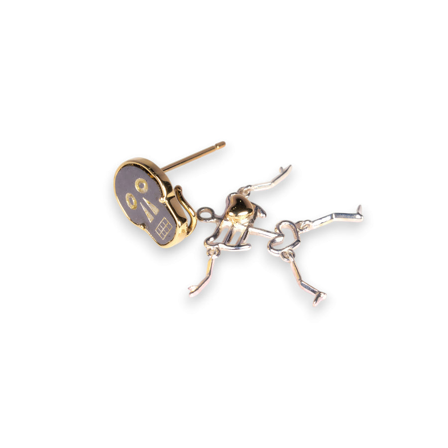 【 ハロウィン限定 】2way ブラックダイヤモンド スカルピアス（メランコリー）