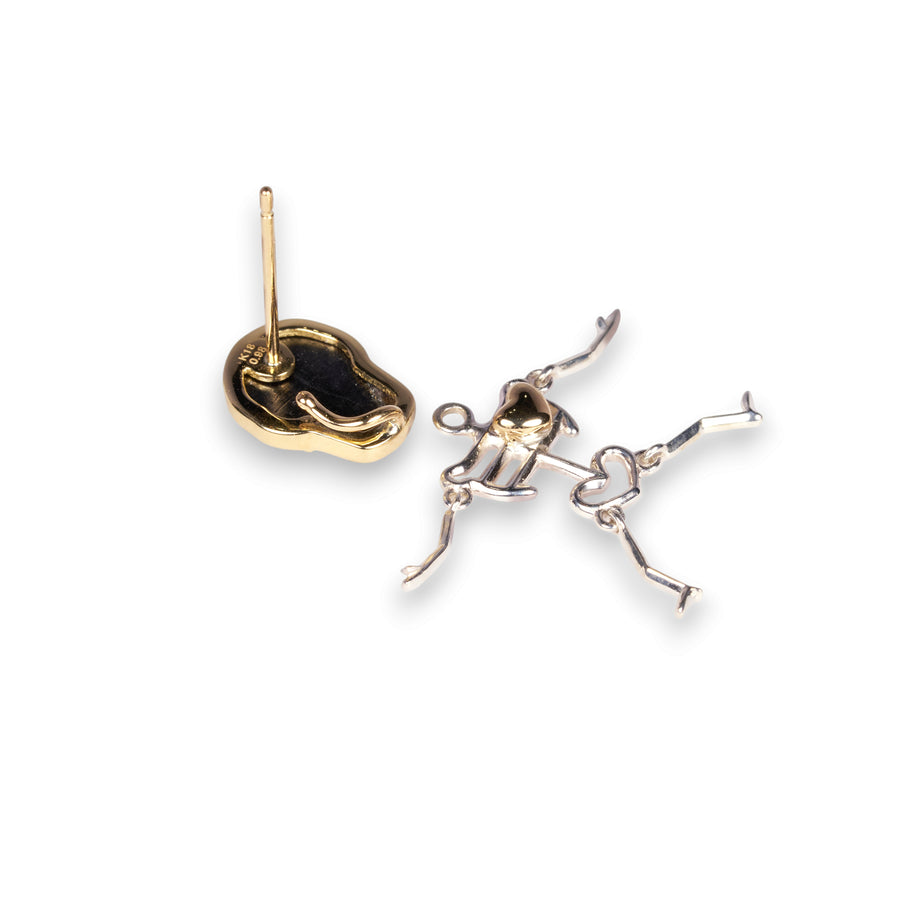 【 ハロウィン限定 】2way ブラックダイヤモンド スカルピアス（メランコリー）
