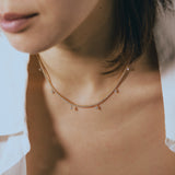 440 Basic - Round / ダイヤモンド フローティング テニスネックレス (1.32ct) K18イエローゴールド
