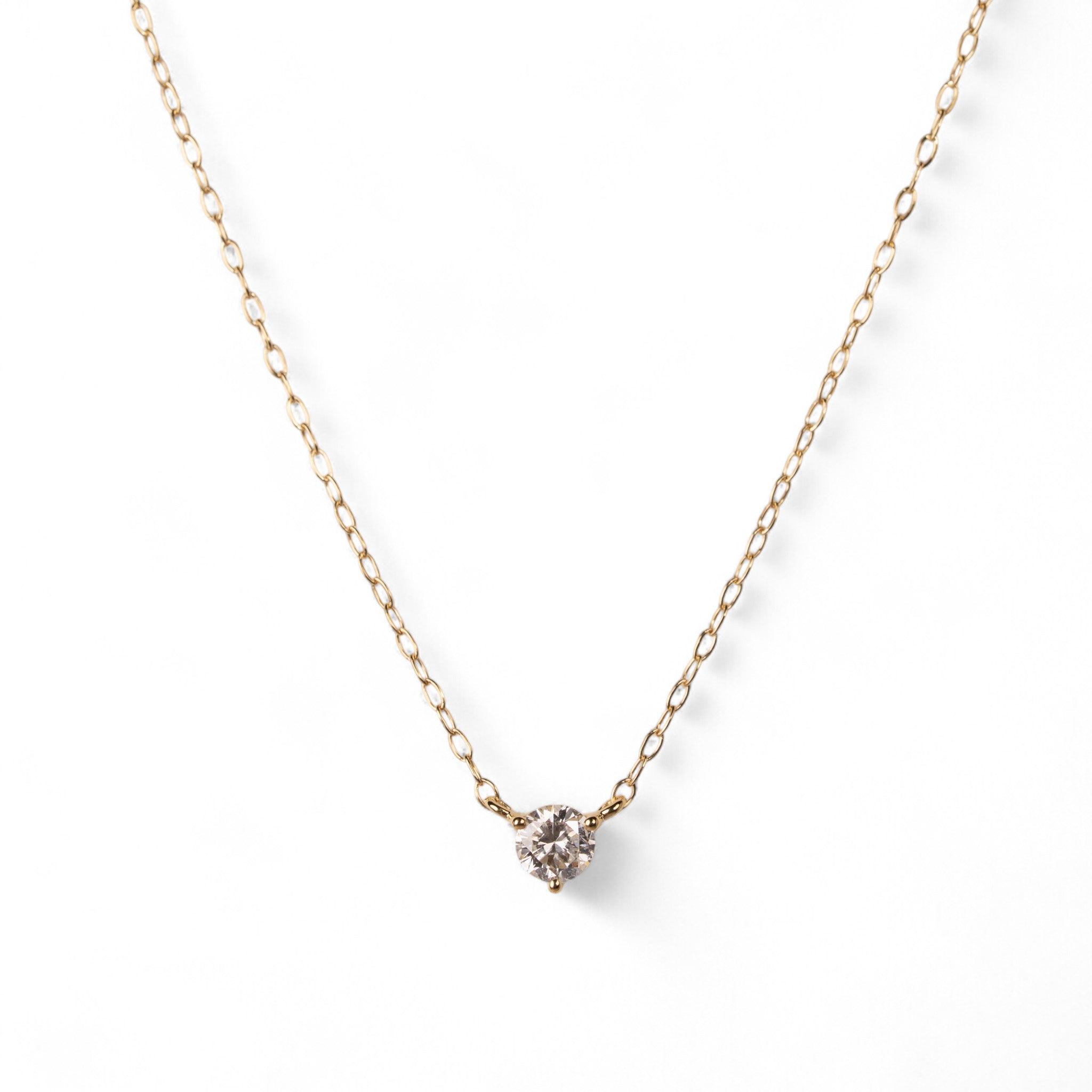 ダイヤモンド ネックレス 0.136ct K18イエローゴールド 全体