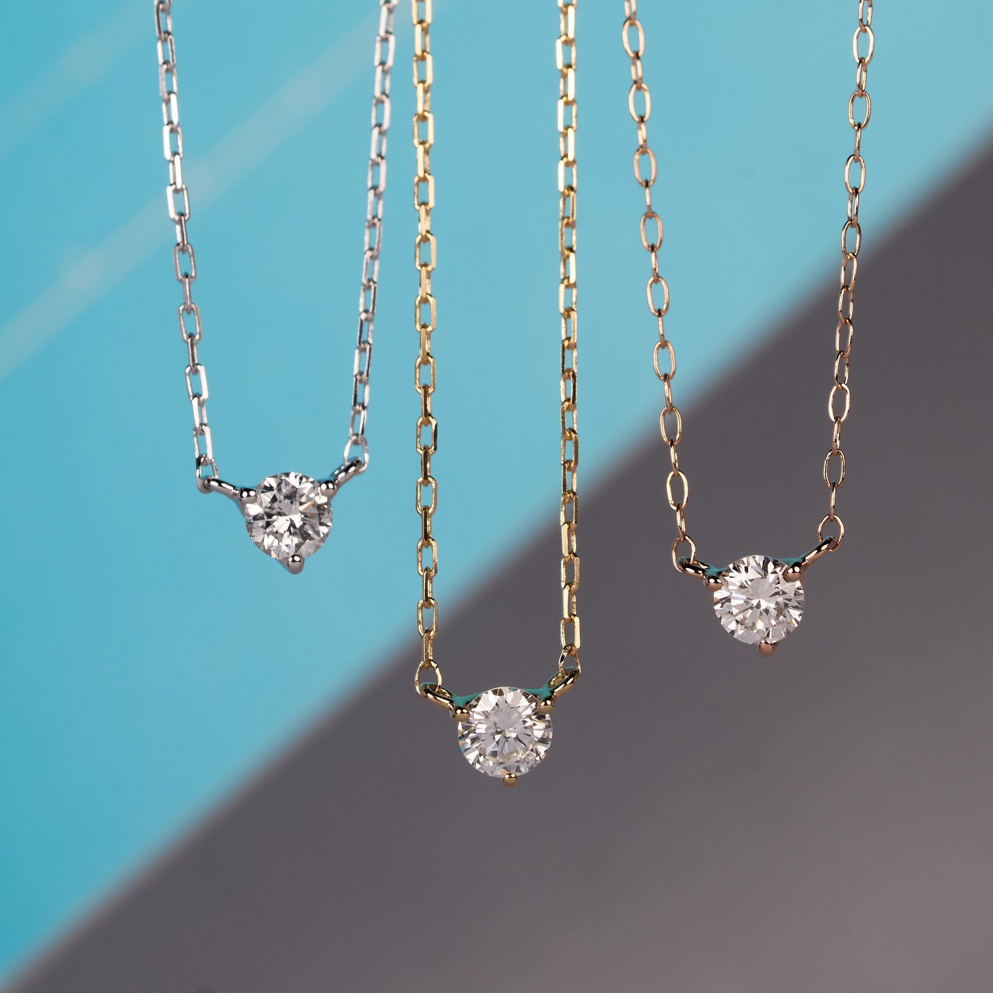 ダイヤモンド ネックレス 0.136ct スタイリング レイヤード