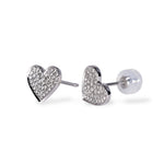 Evence Heart ダイヤモンド ピアス K18ホワイトゴールド 留め具