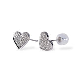 Evence Heart ダイヤモンド ピアス K18ホワイトゴールド 留め具