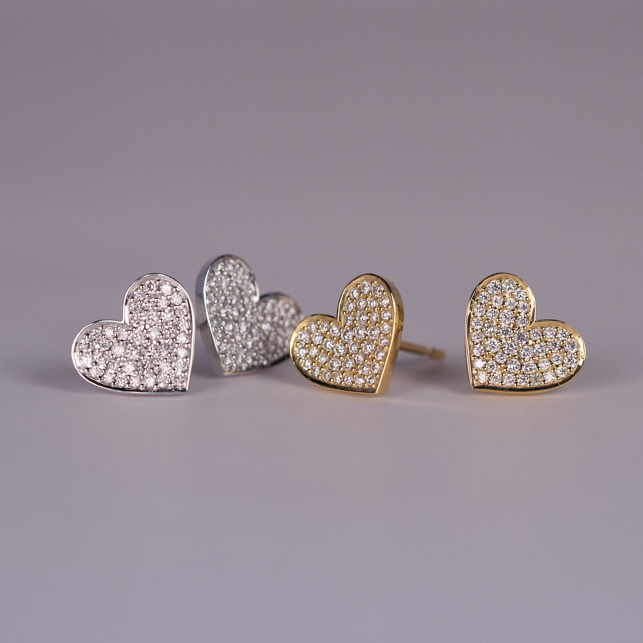 Evence Heart ダイヤモンド ピアス K18ホワイトゴールド イエローゴールド 比較