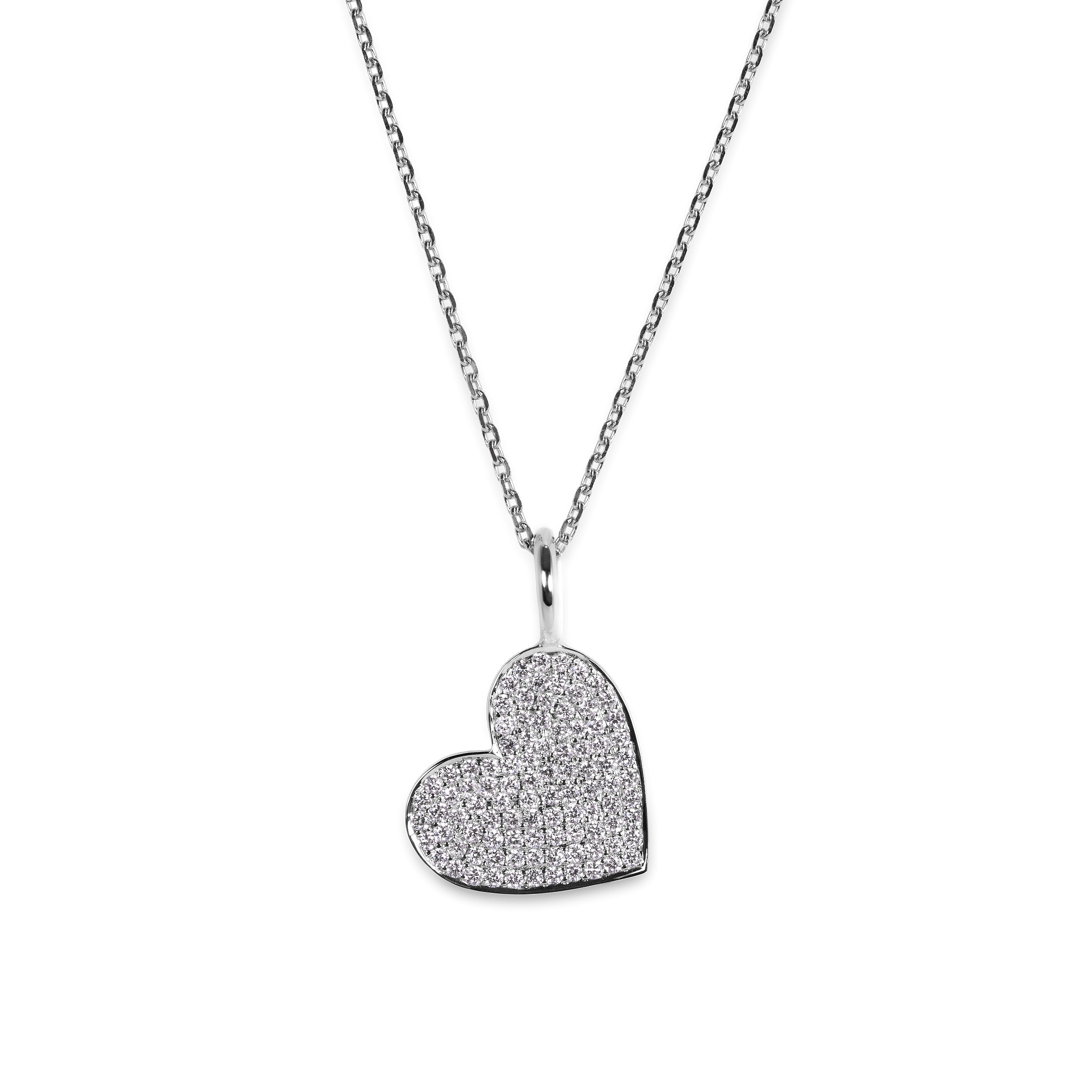 Evence Heart ダイヤモンド ネックレス K18ホワイトゴールド