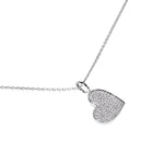Evence Heart ダイヤモンド ネックレス K18ホワイトゴールド アップ
