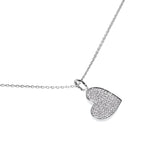Evence Heart ダイヤモンド ネックレス K18ホワイトゴールド アップ