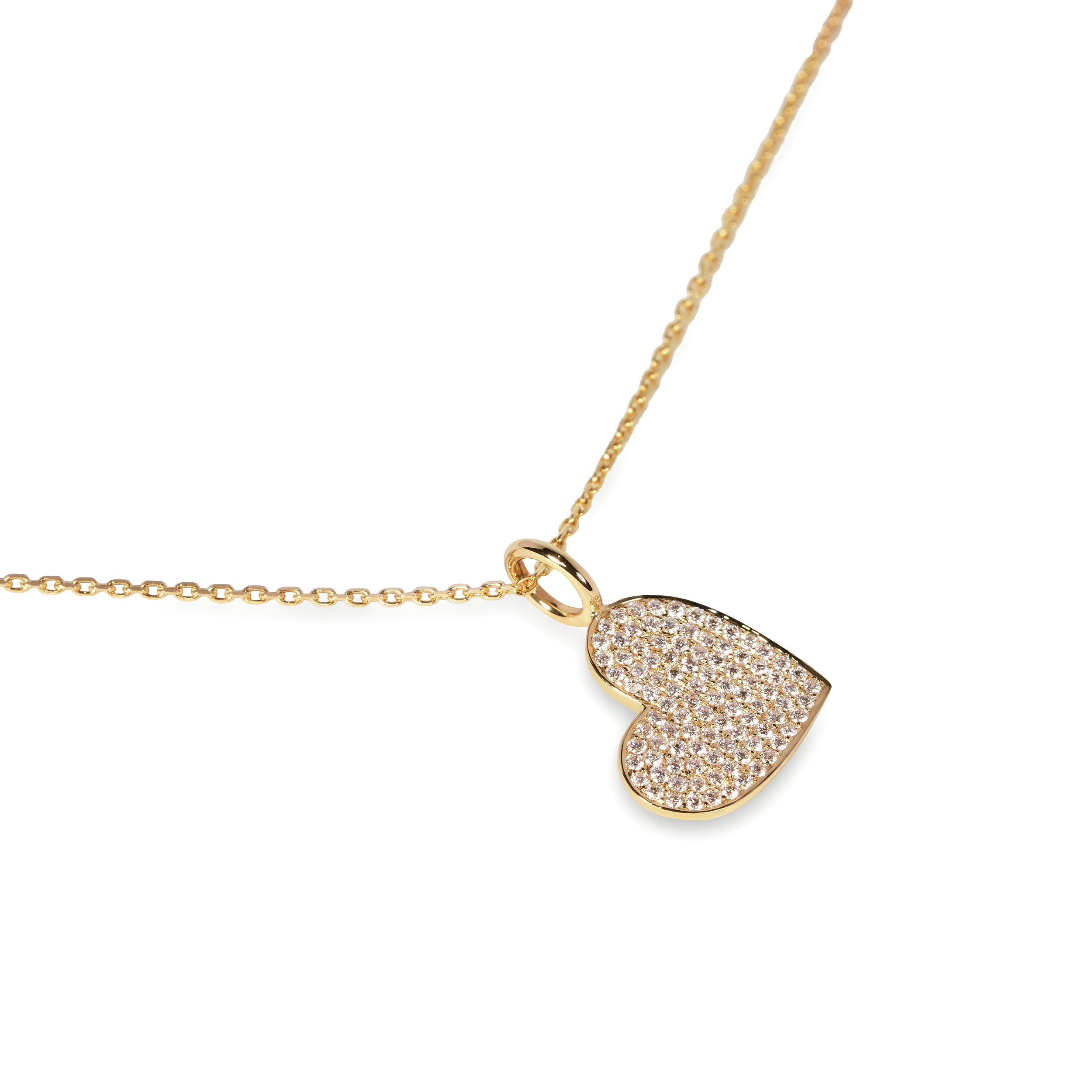 Evence Heart ダイヤモンド ネックレス K18イエローゴールド アップ