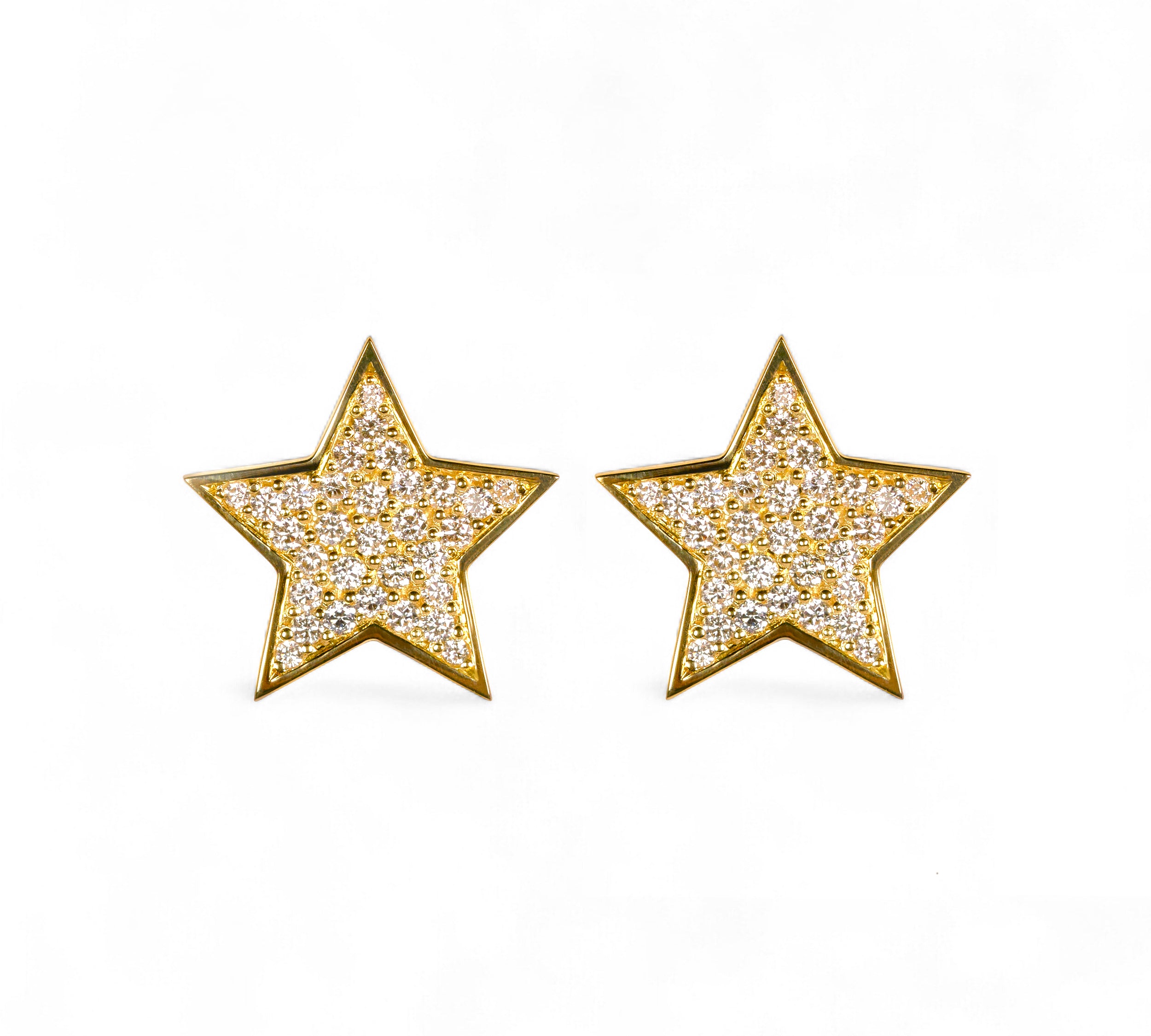 Evence Star ダイヤモンド ピアス K18イエローゴールド パヴェ