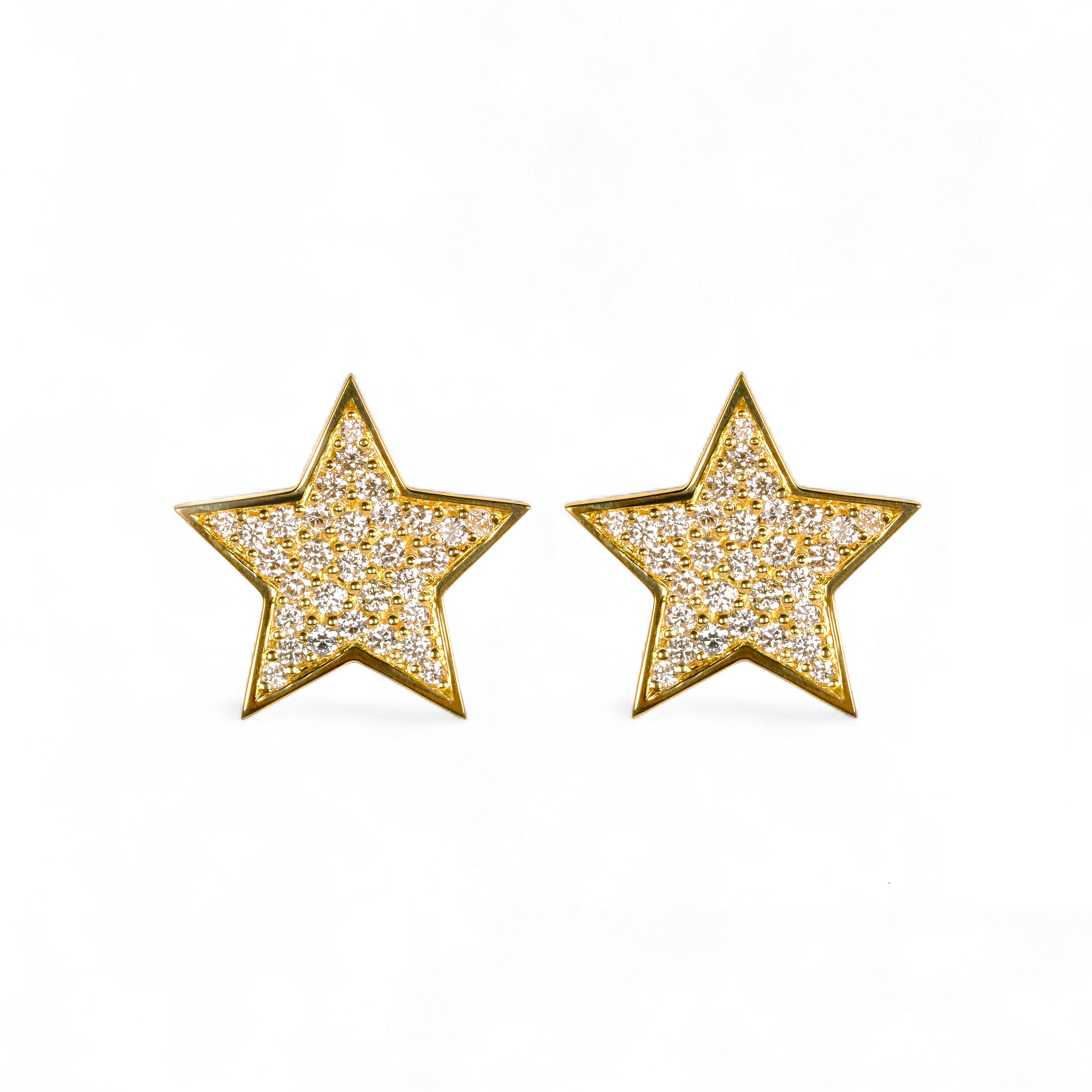 Evence Star ダイヤモンド ピアス K18イエローゴールド パヴェ