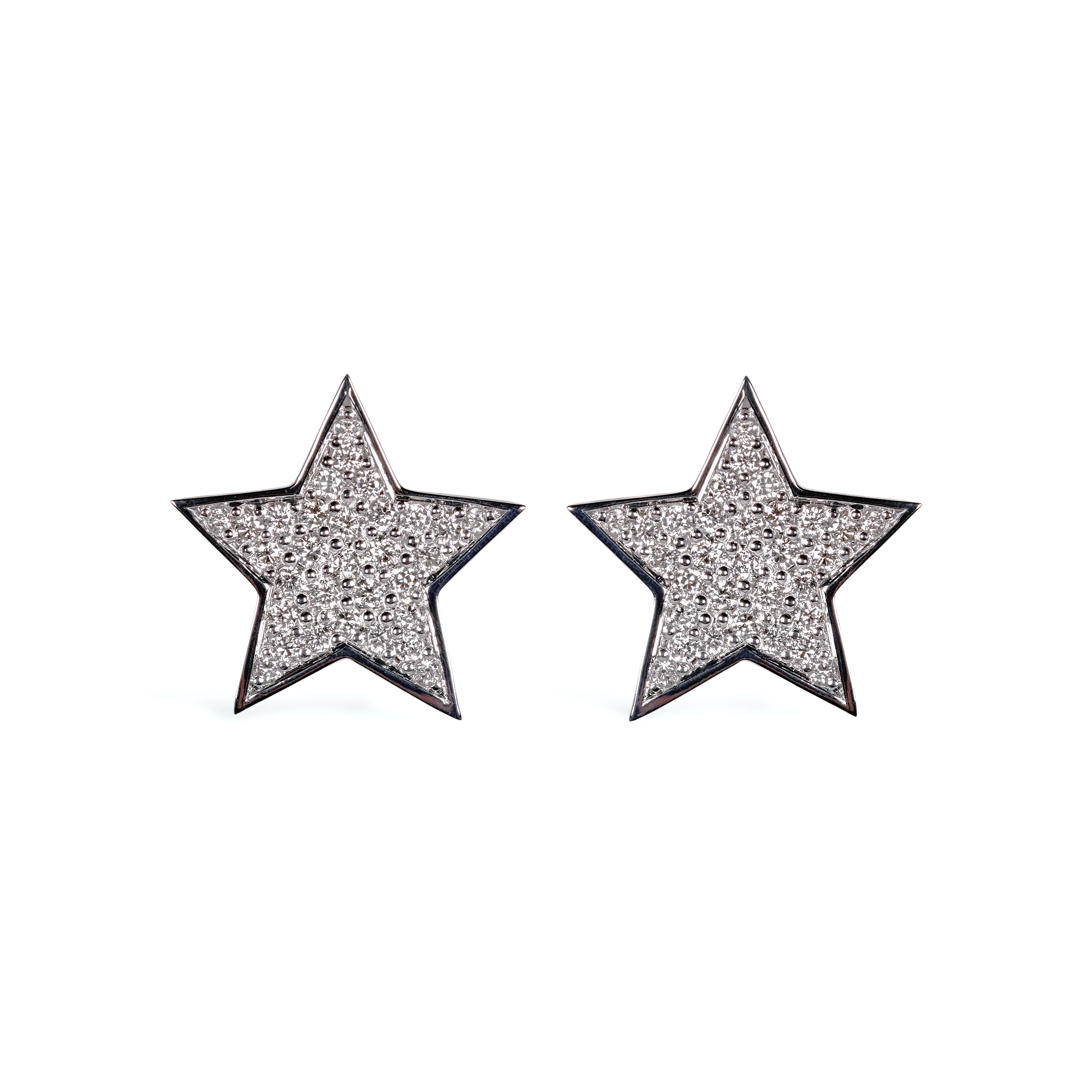 Evence Star ダイヤモンド ピアス K18ホワイトゴールド パヴェ