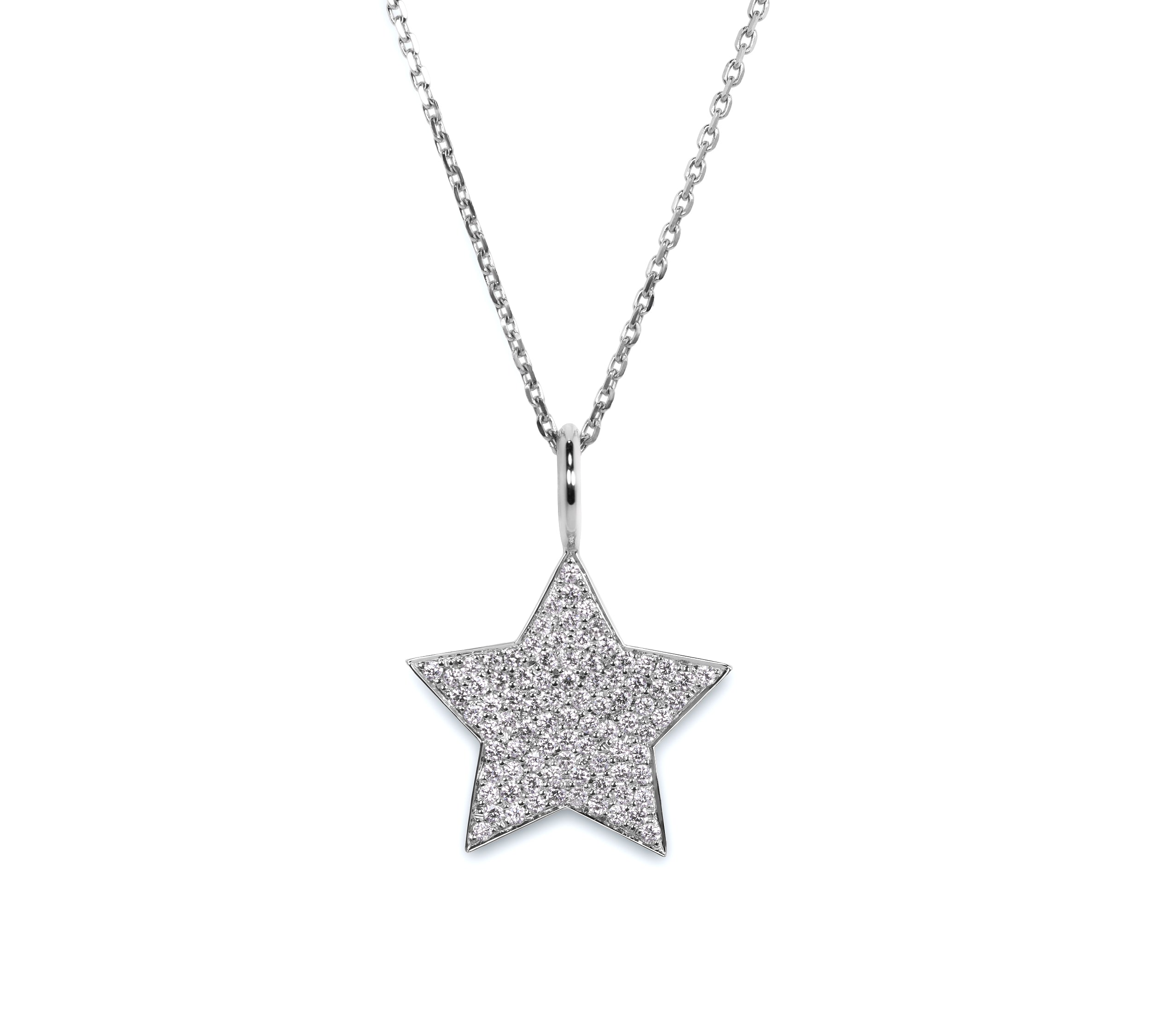 Evence Star ダイヤモンド ネックレス K18ホワイトゴールド