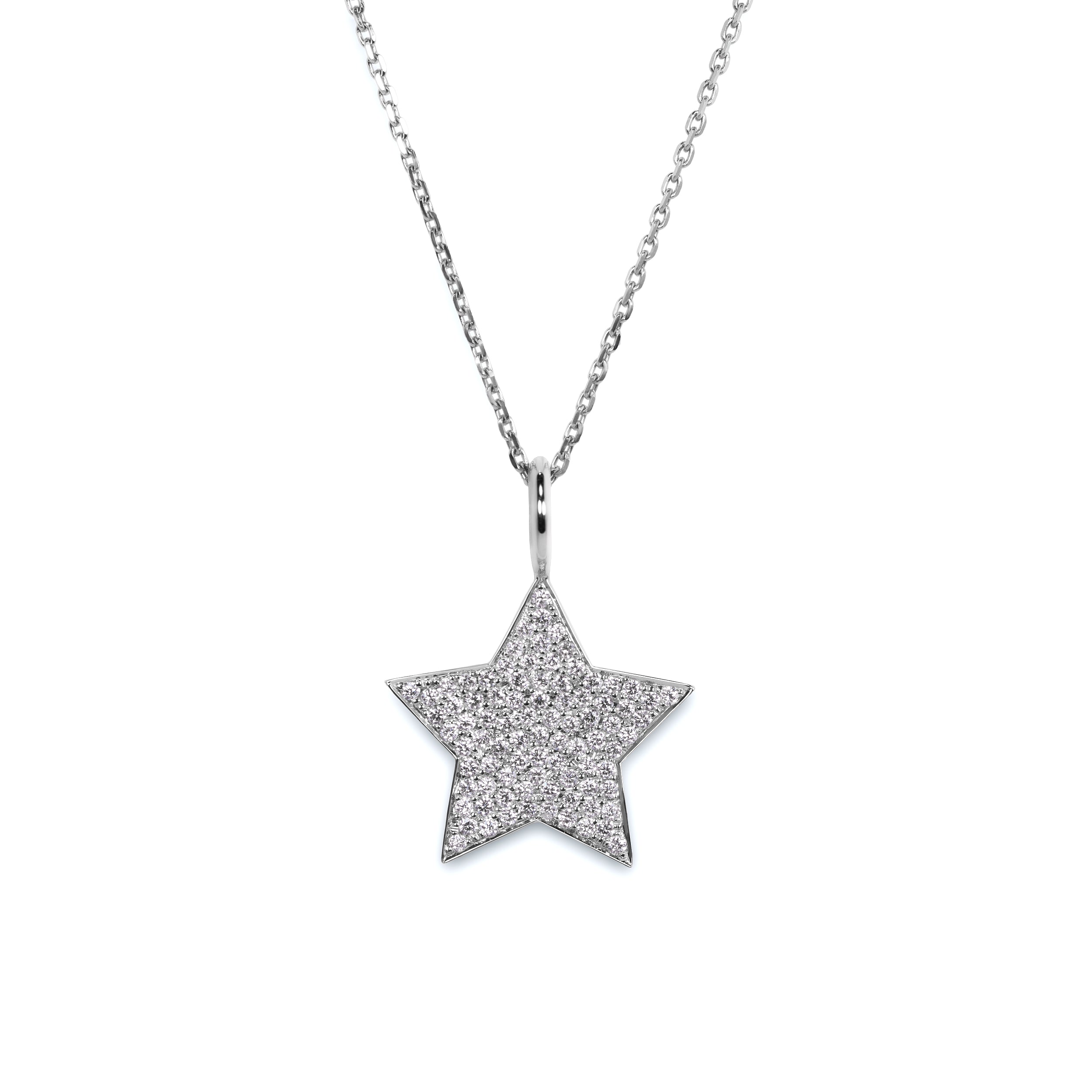 Evence Star ダイヤモンド ネックレス K18ホワイトゴールド
