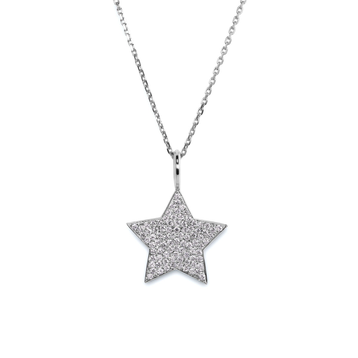 Evence Star ダイヤモンド ネックレス K18 | パヴェ 星 スター 