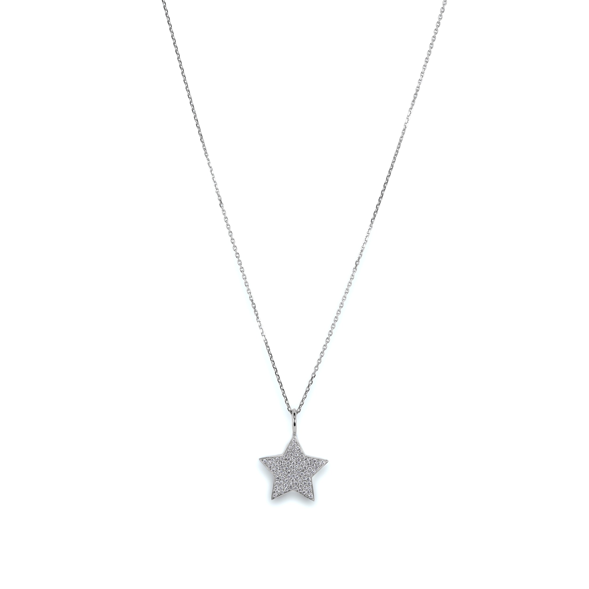 Evence Star ダイヤモンド ネックレス K18ホワイトゴールド 全体
