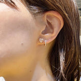 モルガナイト ハート ヘイロー ピアス 耳元 重ね付け