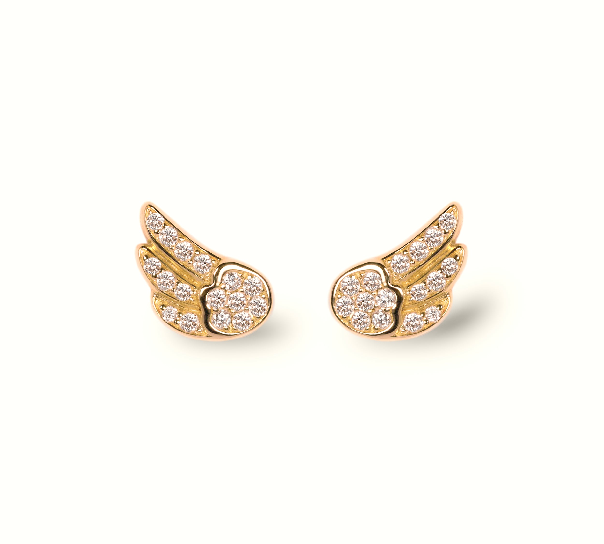 Murmur ダイヤモンド フェザー ピアス K18イエローゴールド