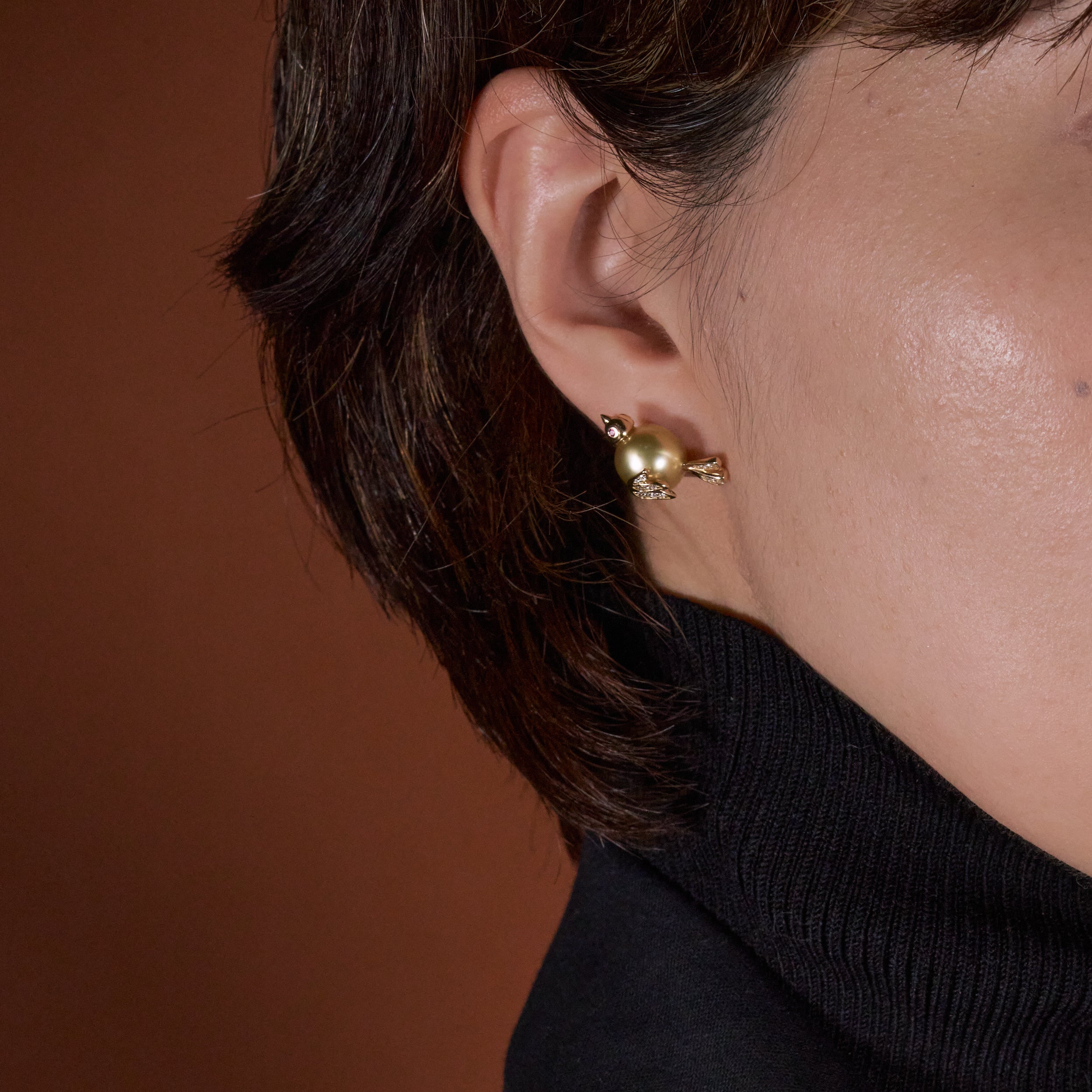Murmur 南洋バロックパール シングルピアス 着用イメージ2