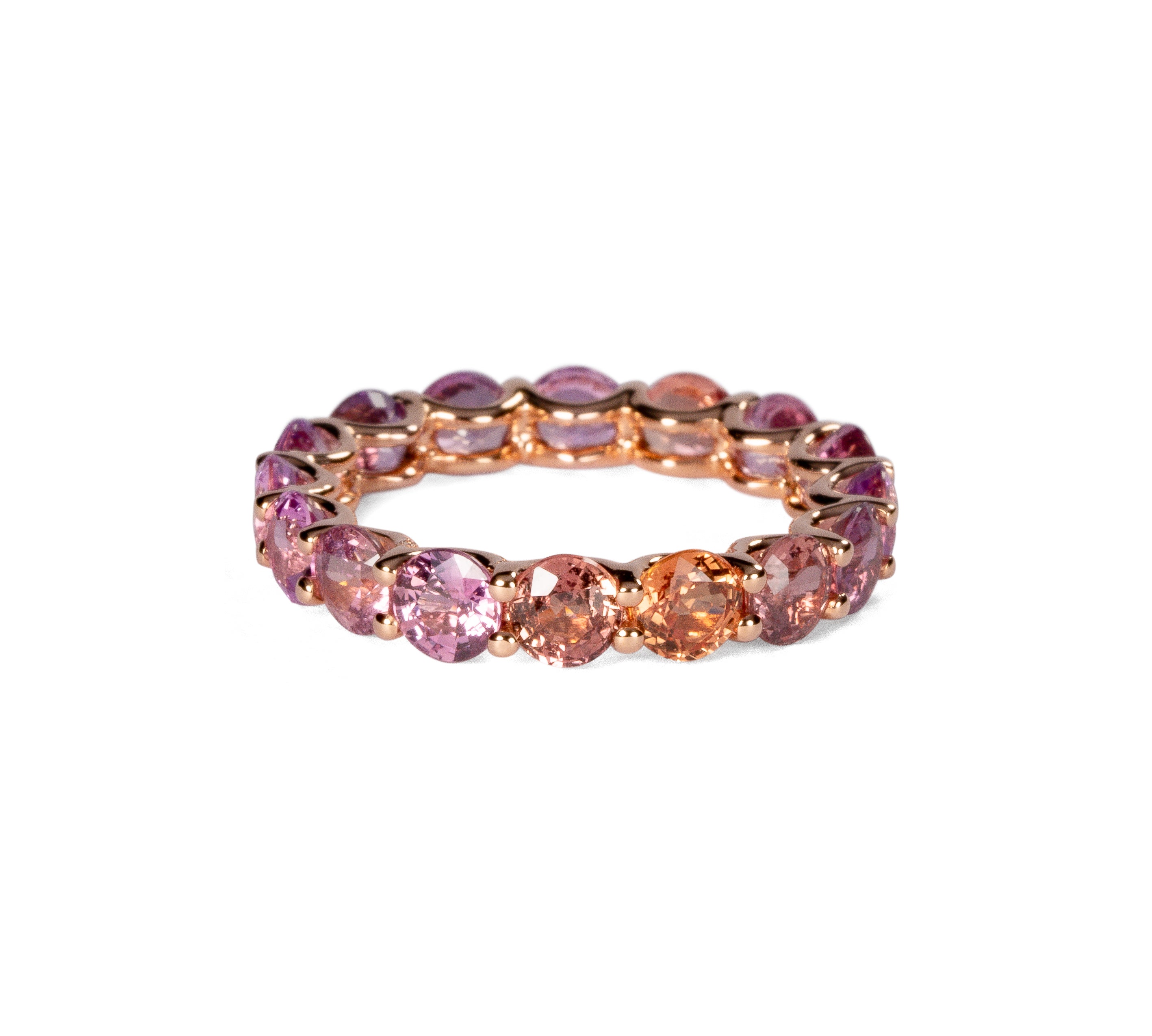 ファンシーサファイア フルエタニティ リング K18ピンクゴールド 5.68ct