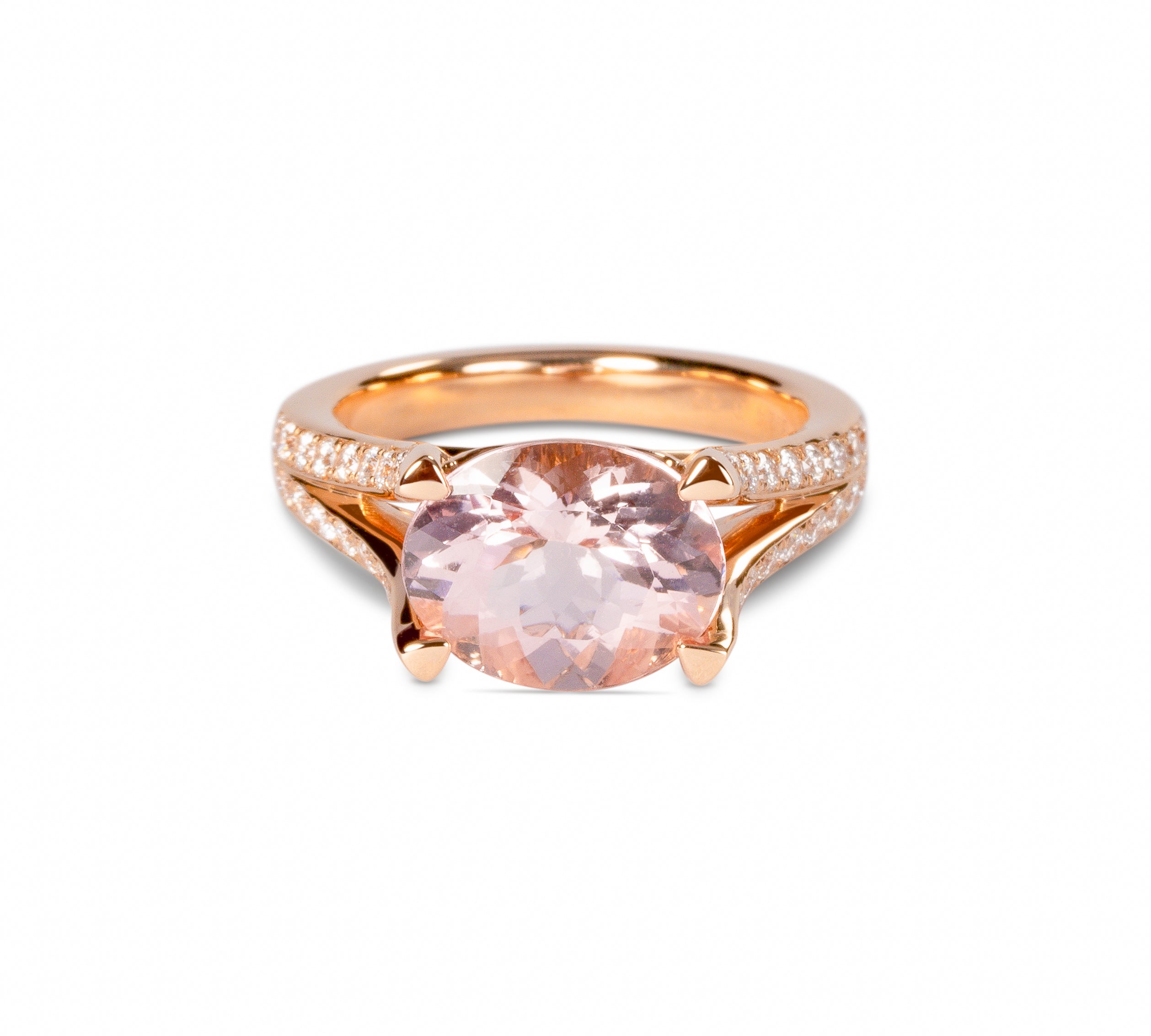 モルガナイト リング 3.24ct K18ピンクゴールド ダイヤモンド