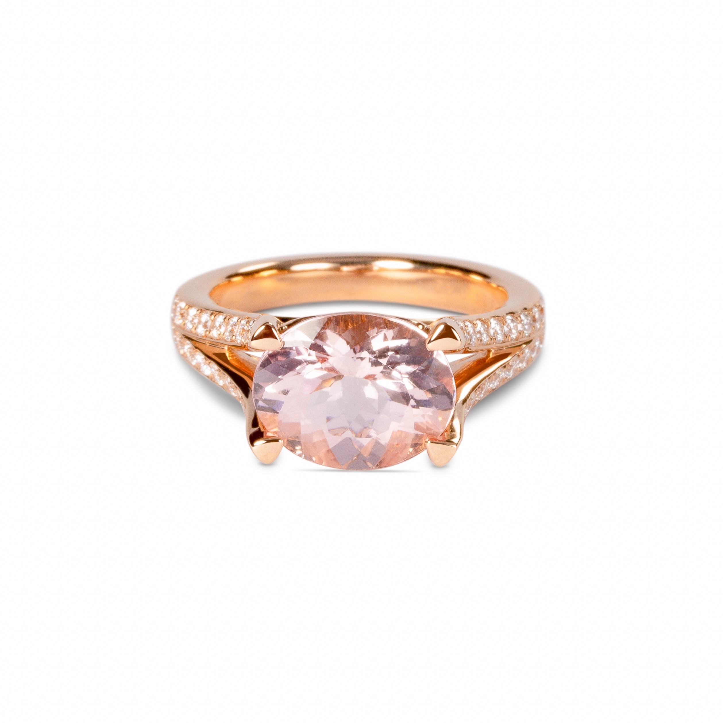 モルガナイト リング 3.24ct K18ピンクゴールド ダイヤモンド