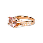 モルガナイト リング 3.24ct K18ピンクゴールド 横