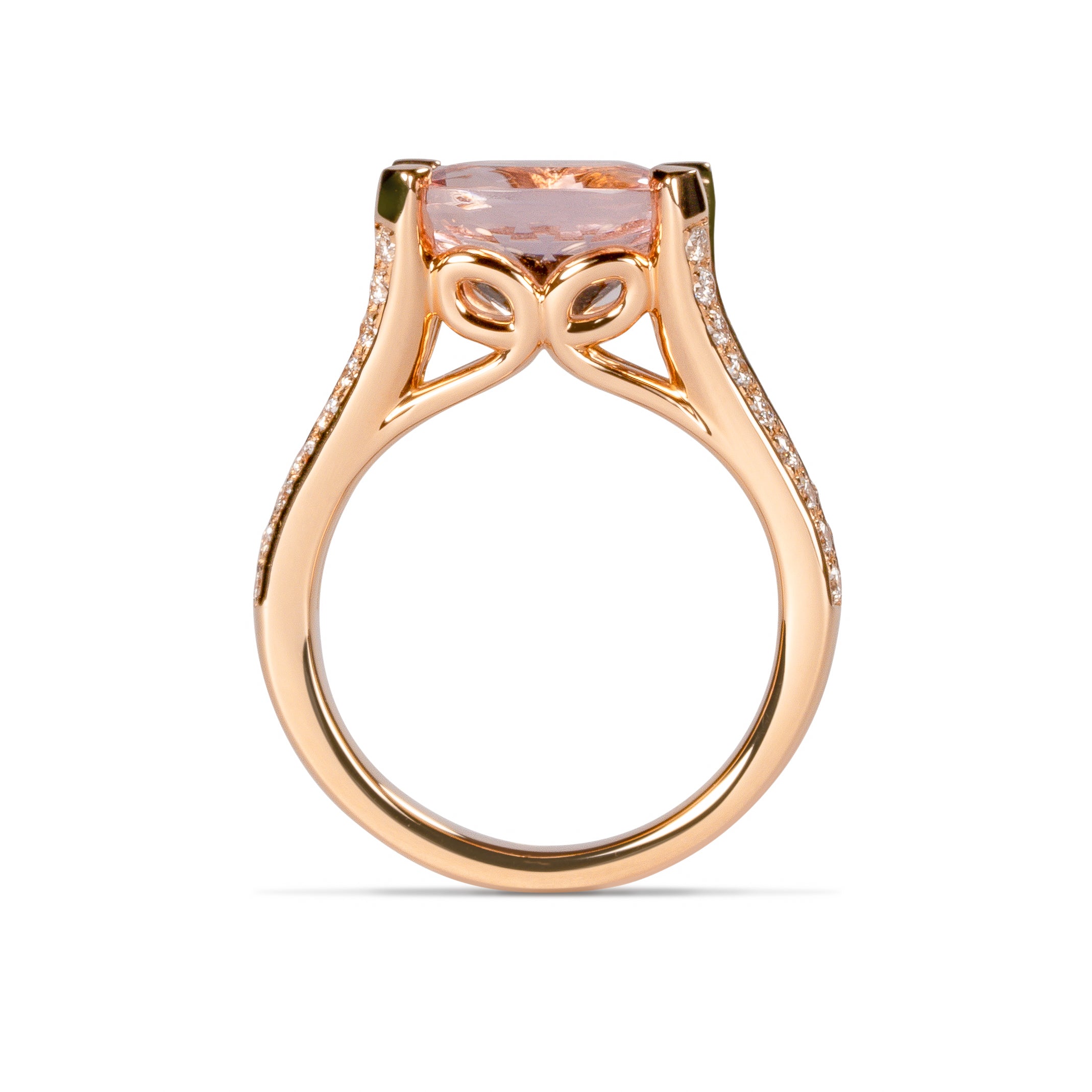 モルガナイト リング 3.24ct K18ピンクゴールド 側面