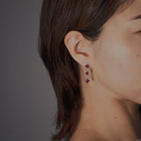ルビー ロングピアス K18ホワイトゴールド 着用イメージ