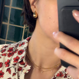 ティアドロップ ピアス K18イエローゴールド Large 着用イメージ