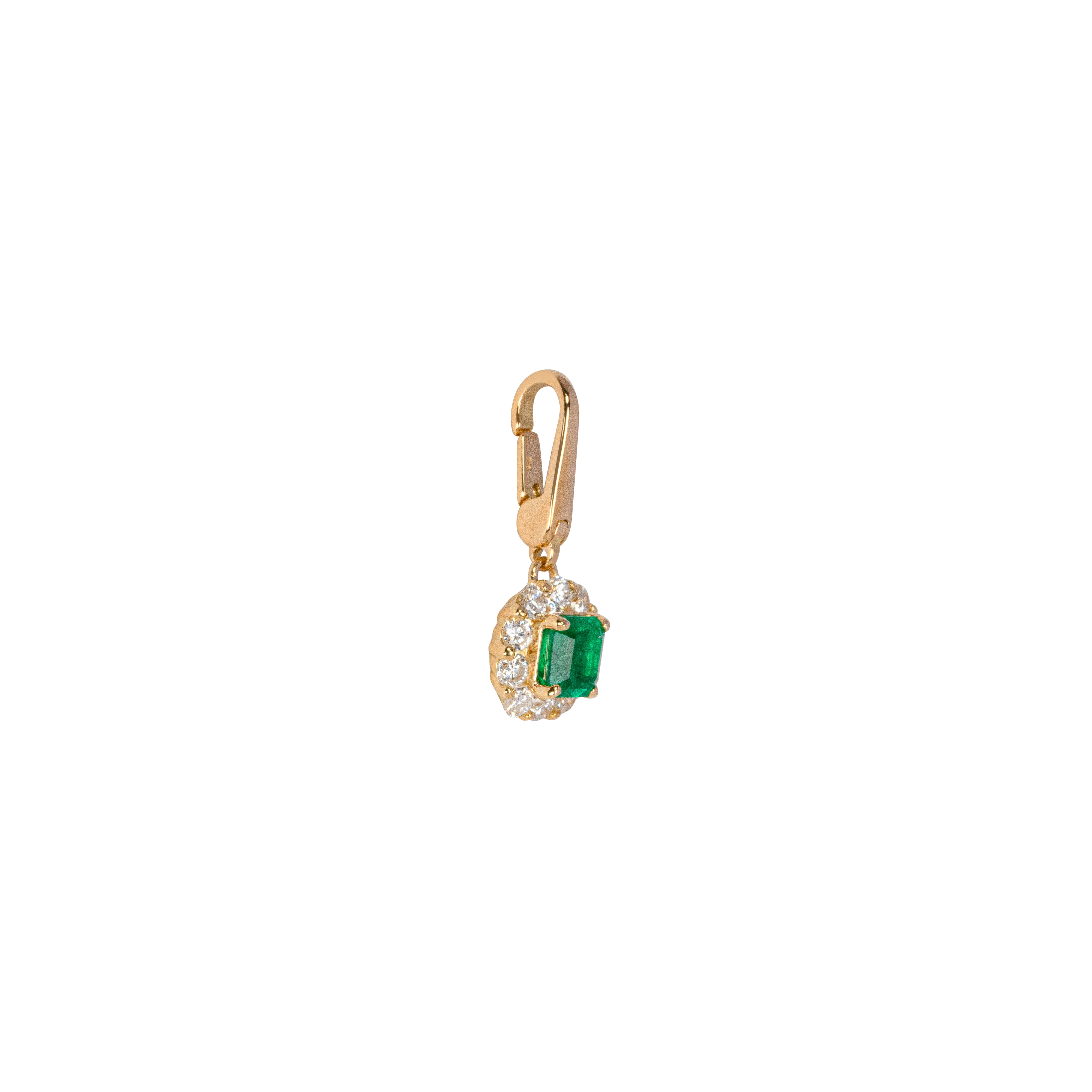 Tutu×Act エメラルド 0.41ct チャーム K18イエローゴールド 全体