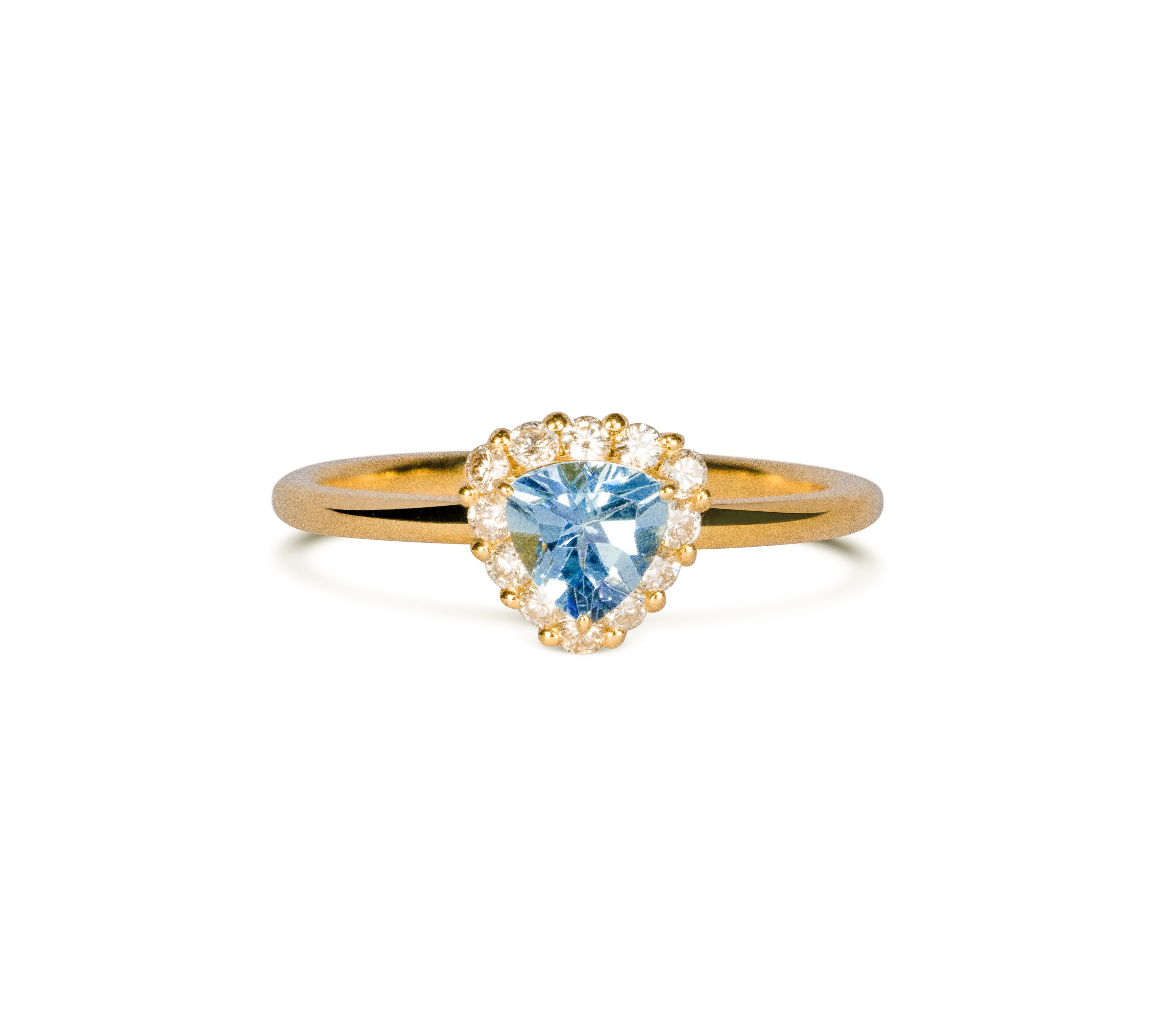 Tutu アクアマリン リング 0.45ct K18イエローゴールド ダイヤモンド