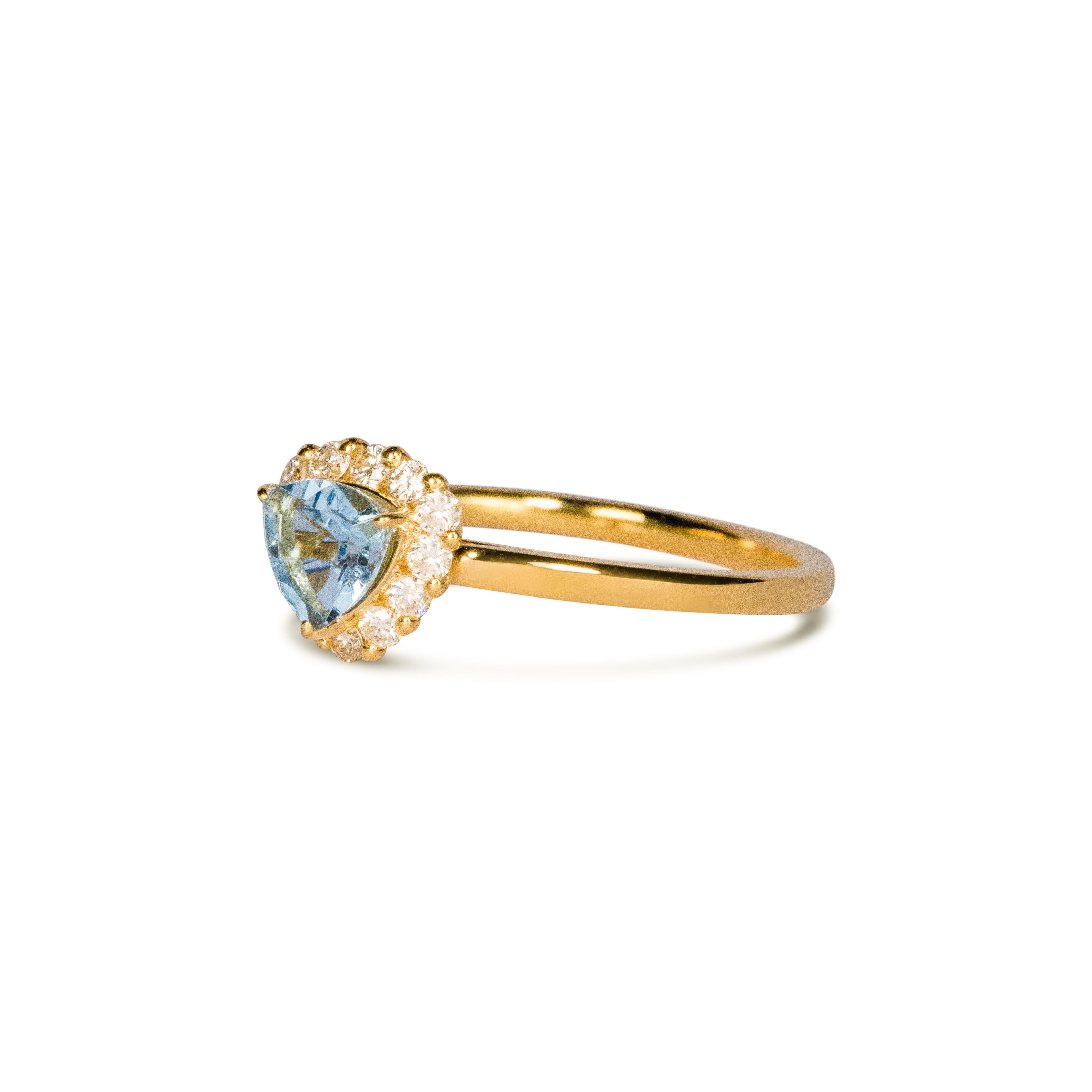 Tutu アクアマリン リング 0.45ct K18イエローゴールド 全体