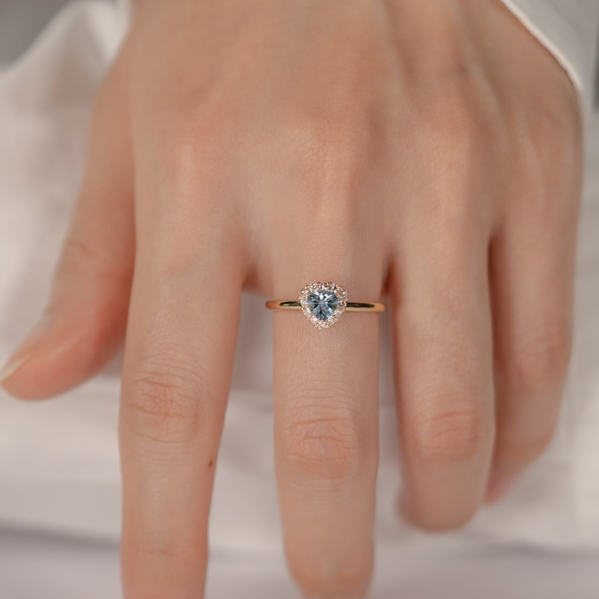 Tutu アクアマリン リング 0.45ct 着用イメージ