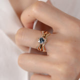 Tutu アクアマリン リング 0.45ct 着用 重ねづけ