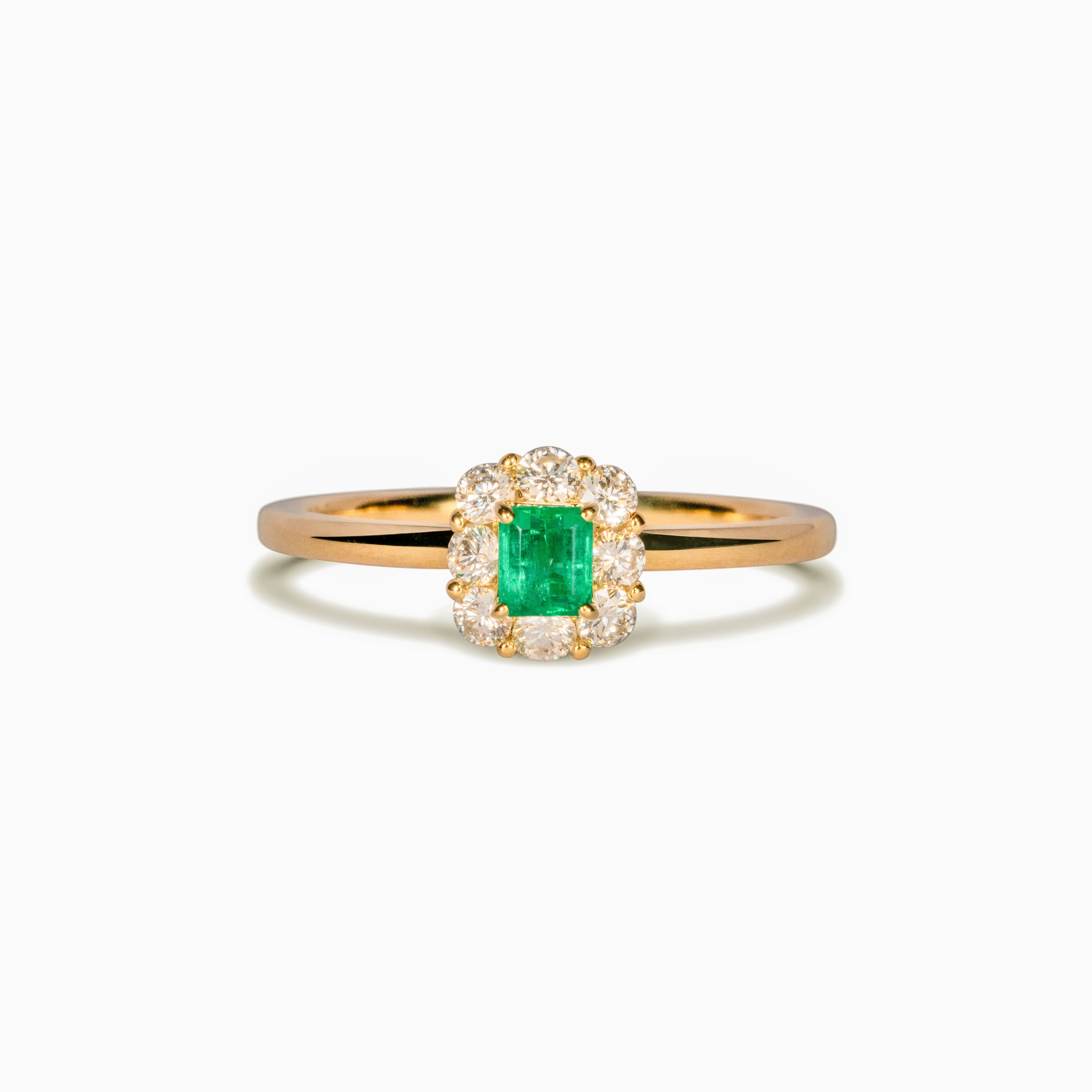 Tutu エメラルド リング 0.20ct K18イエローゴールド ダイヤモンド