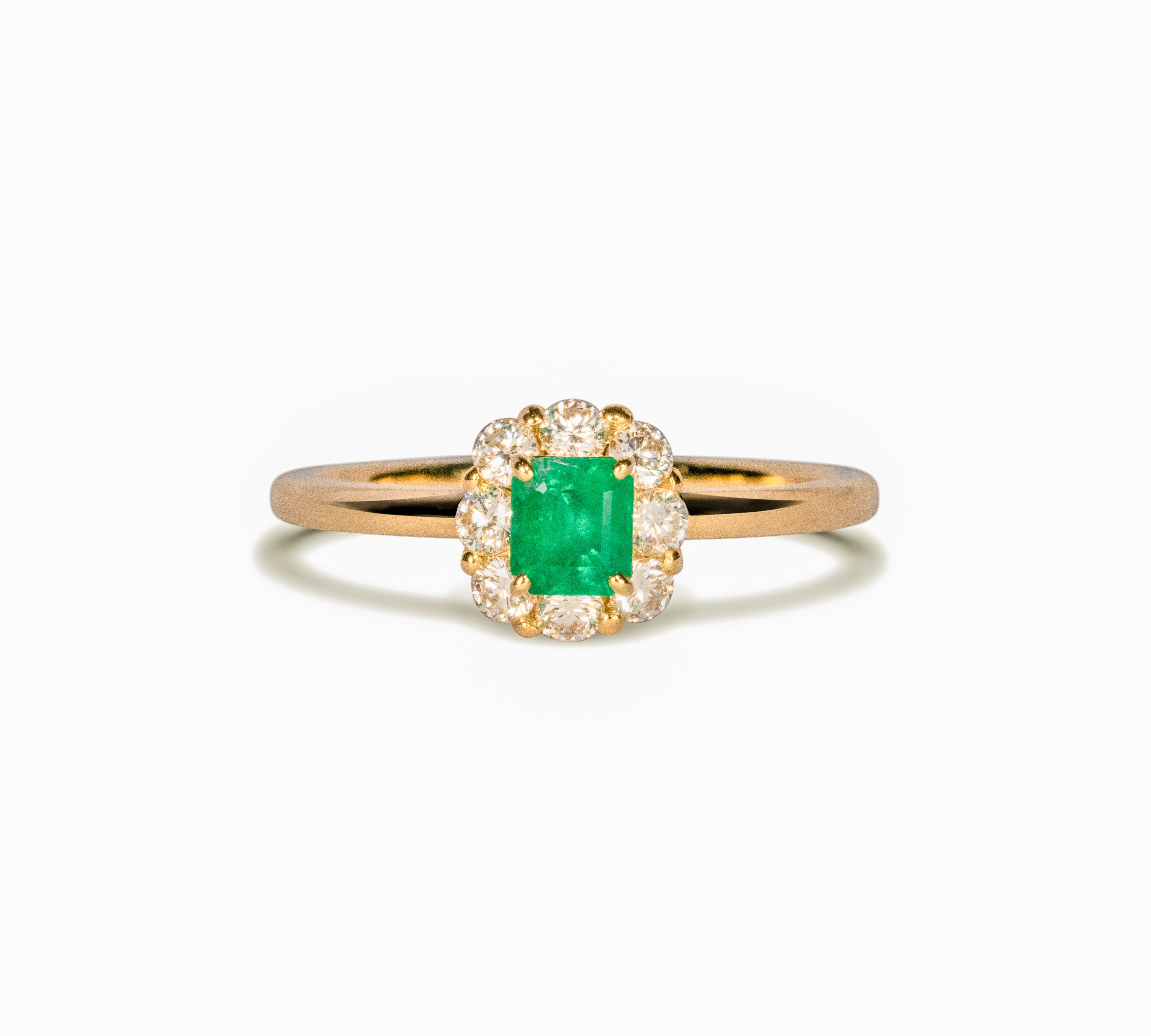 Tutu エメラルド リング 0.31ct K18イエローゴールド ダイヤモンド