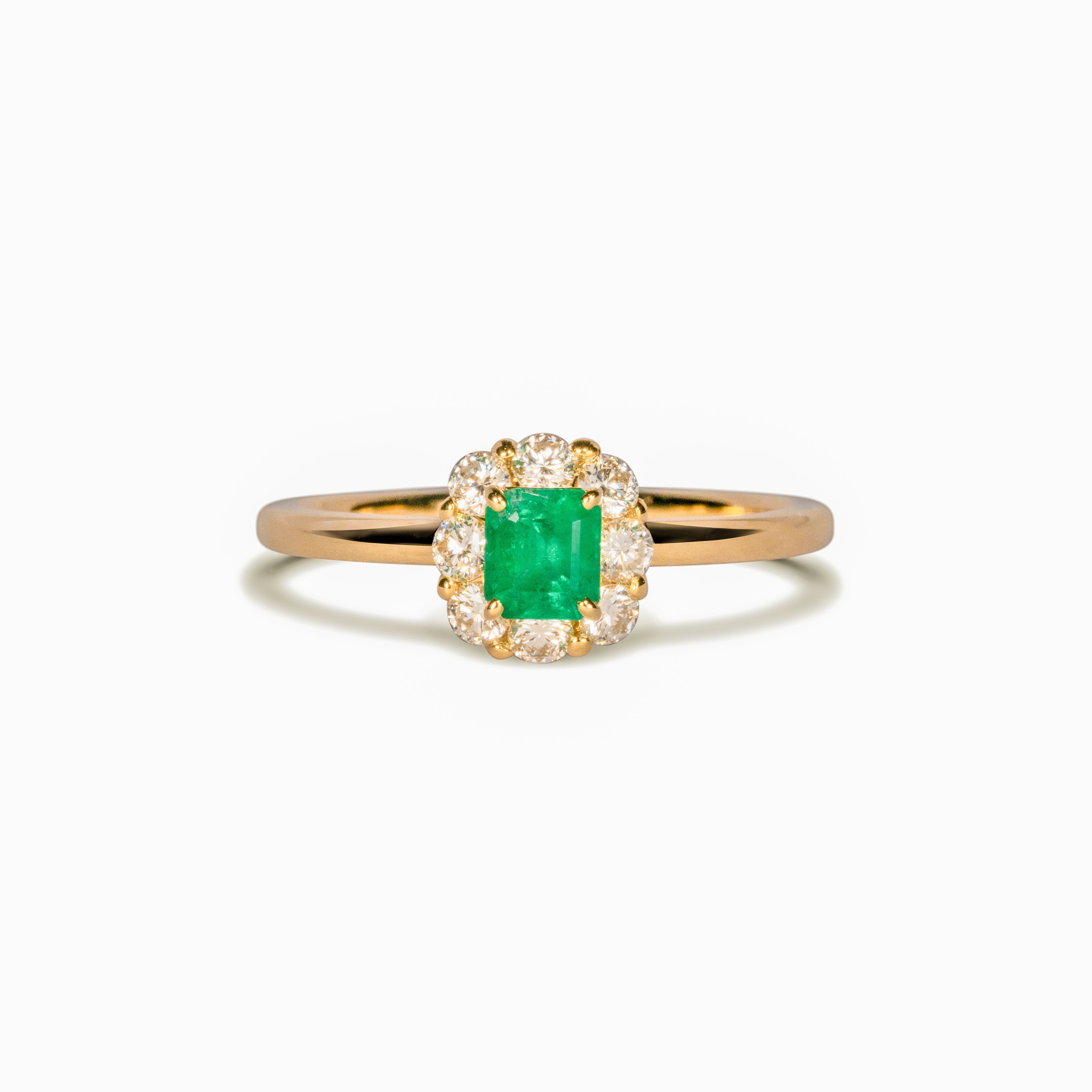 Tutu エメラルド リング 0.31ct K18イエローゴールド ダイヤモンド