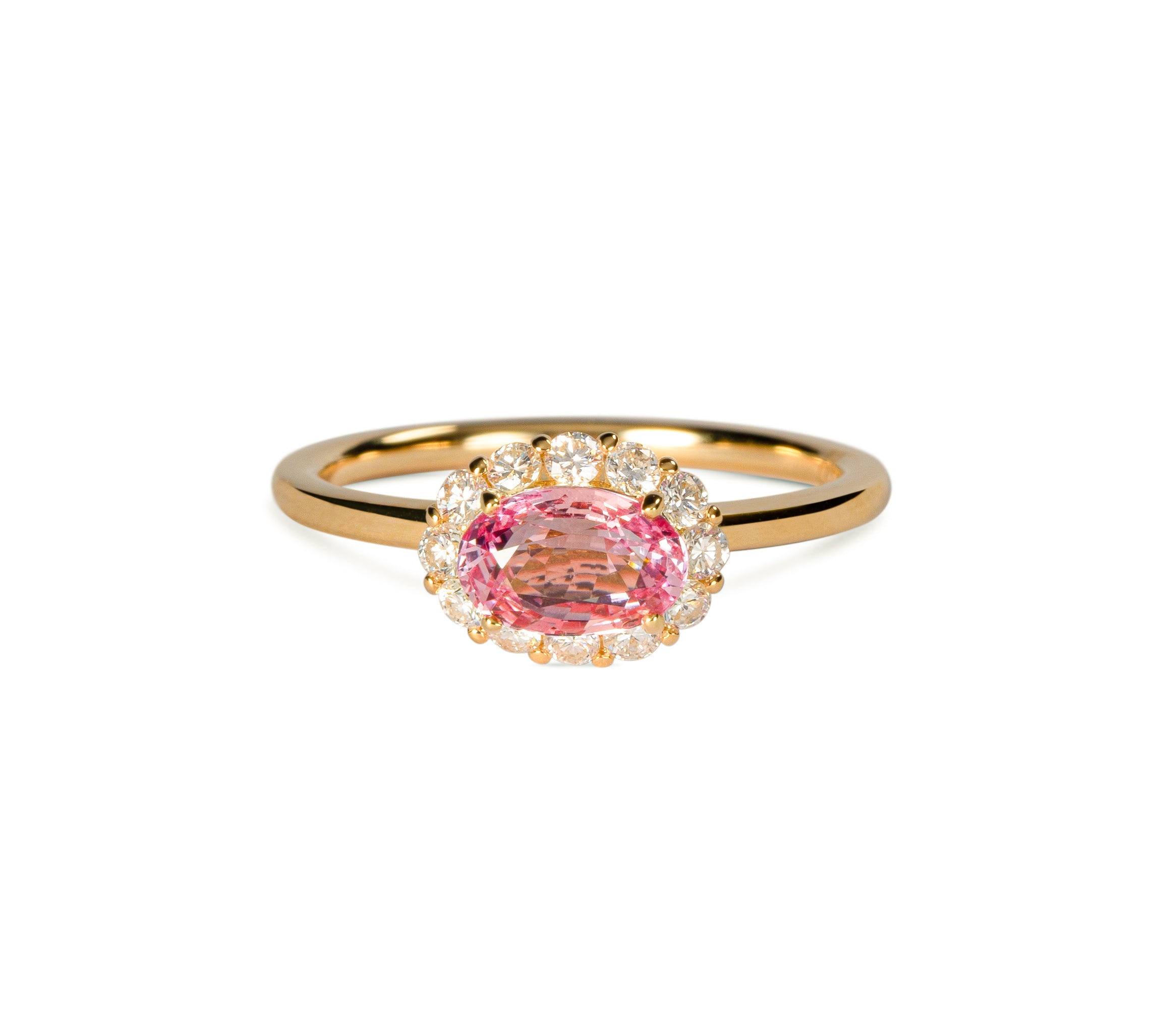 Tutu パパラチアサファイア リング 1.02ct K18イエローゴールド ダイヤモンド
