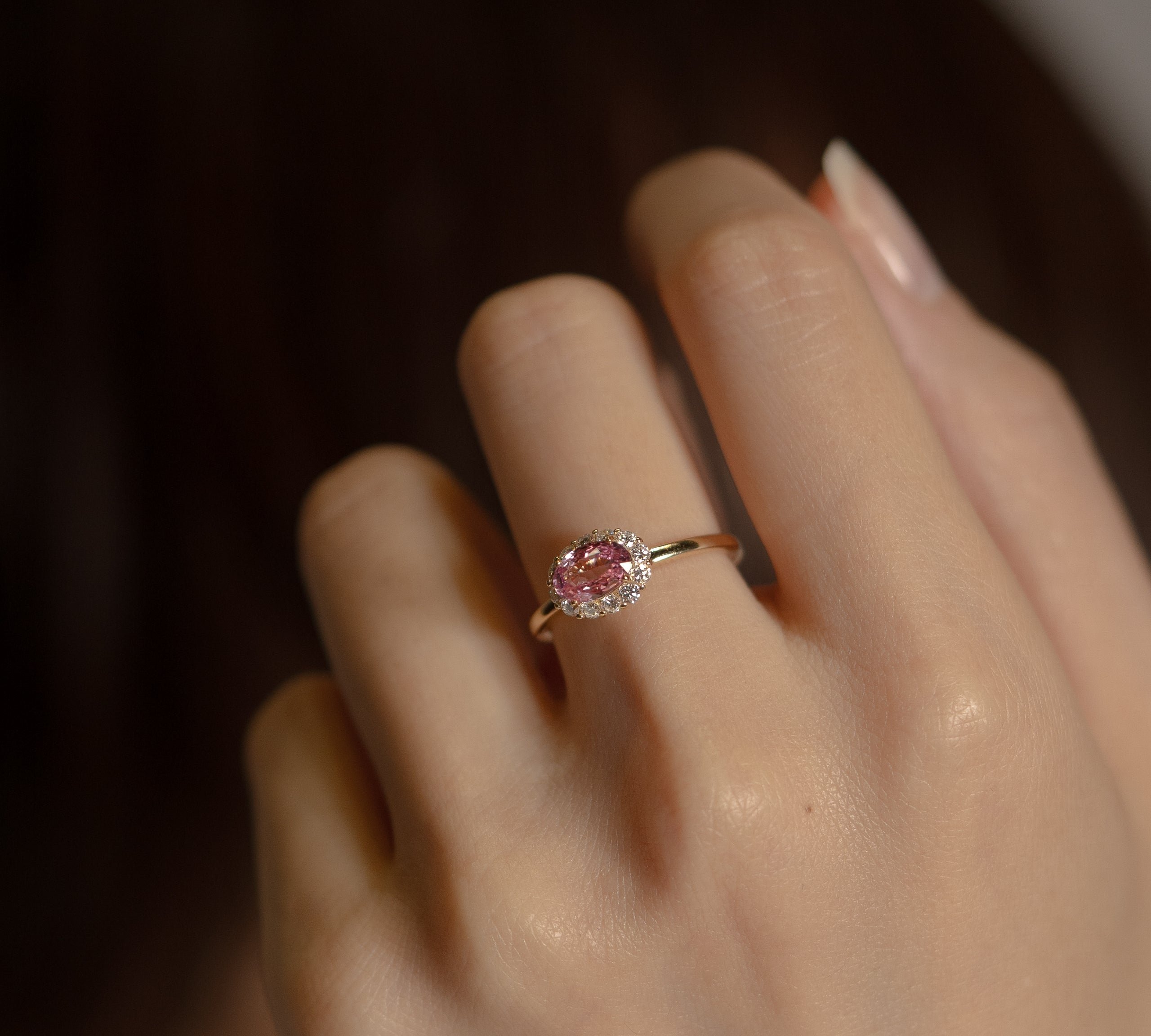 Tutu パパラチアサファイア リング 1.02ct 着用イメージ