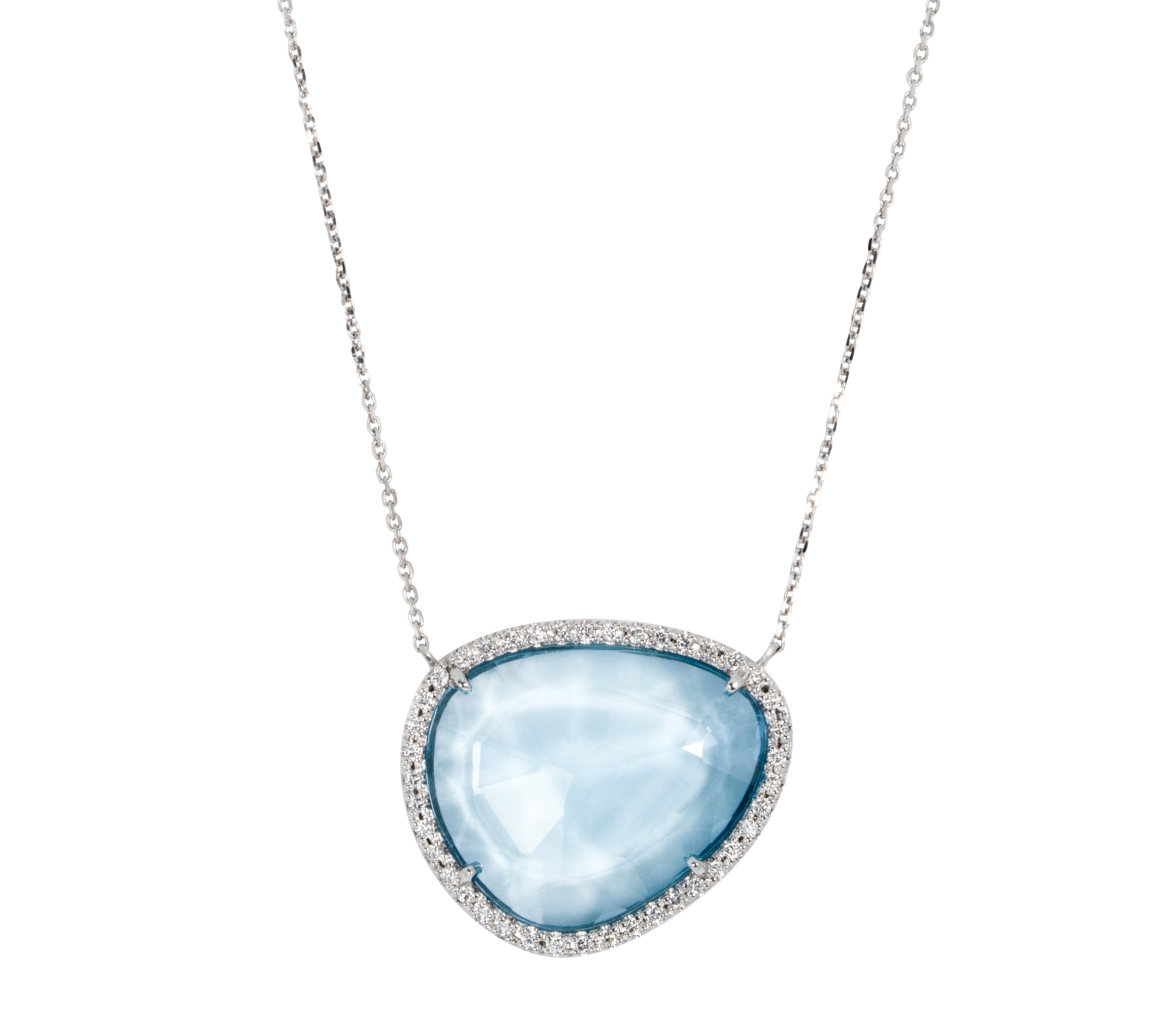 Water Lip Emotion ブルートパーズ ネックレス K18ホワイトゴールド ダイヤモンド