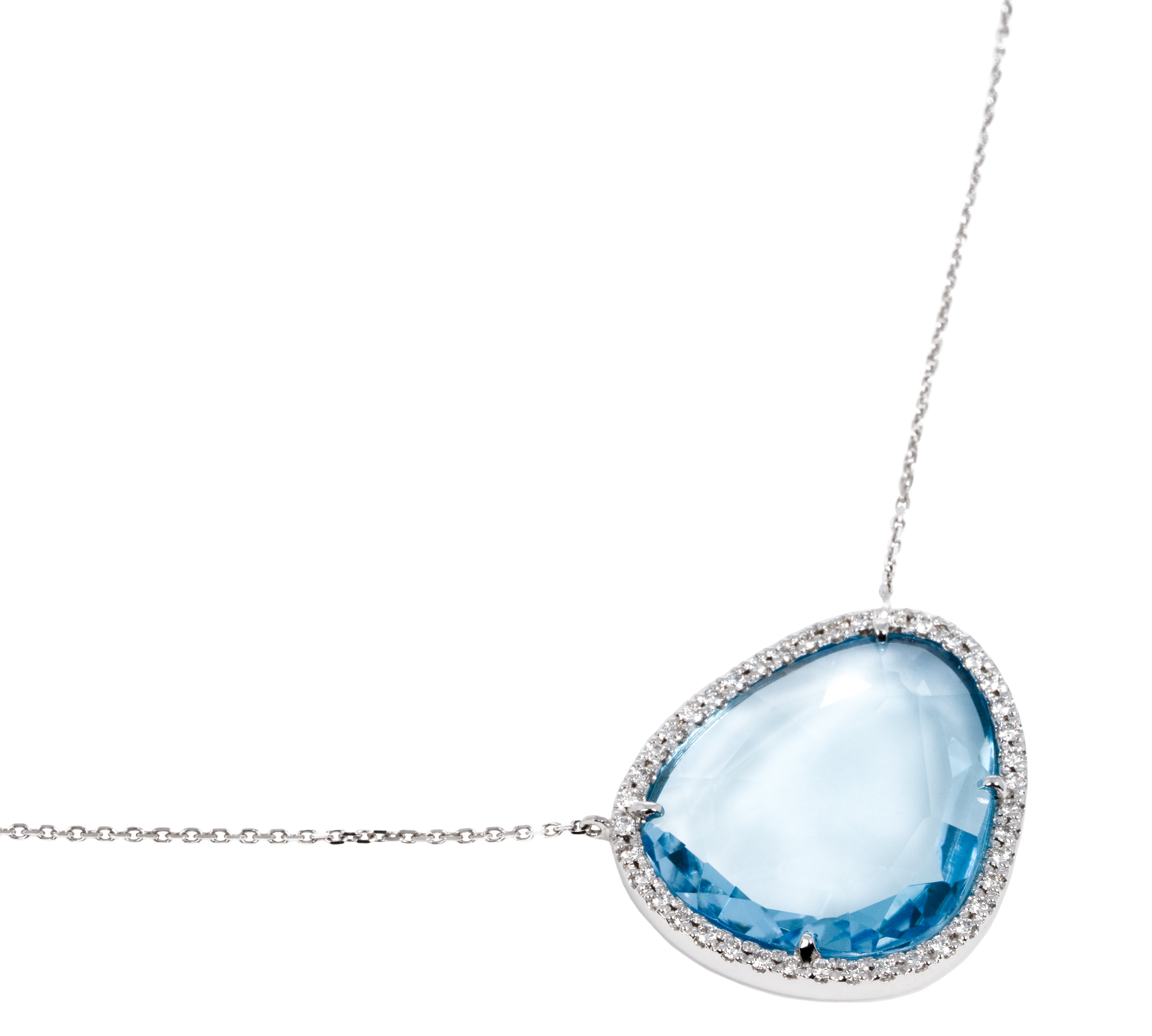 Water Lip Emotion ブルートパーズ ネックレス K18ホワイトゴールド トップ