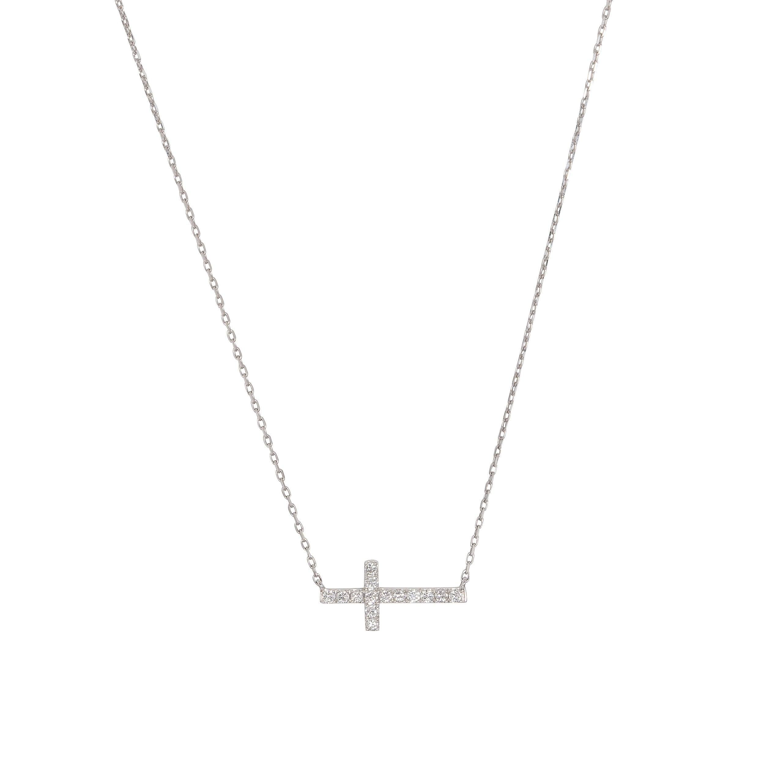440 Basic Cross ネックレス K18ホワイトゴールド